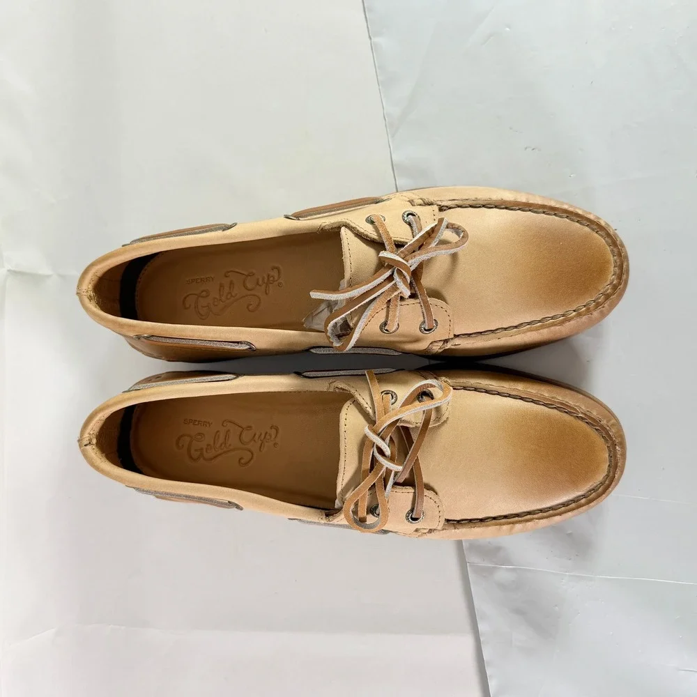 Sperry Gold Cup Authentic Original Burnished Tan Boat Shoes Mens 10.5M STS24497